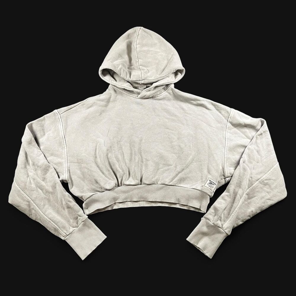 Reebok Women's Grey and Cream Hoodie